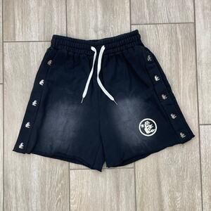 Hellstar Path to Paradise Shorts Black Snap Flame Graphic Streetwear Sweat men S